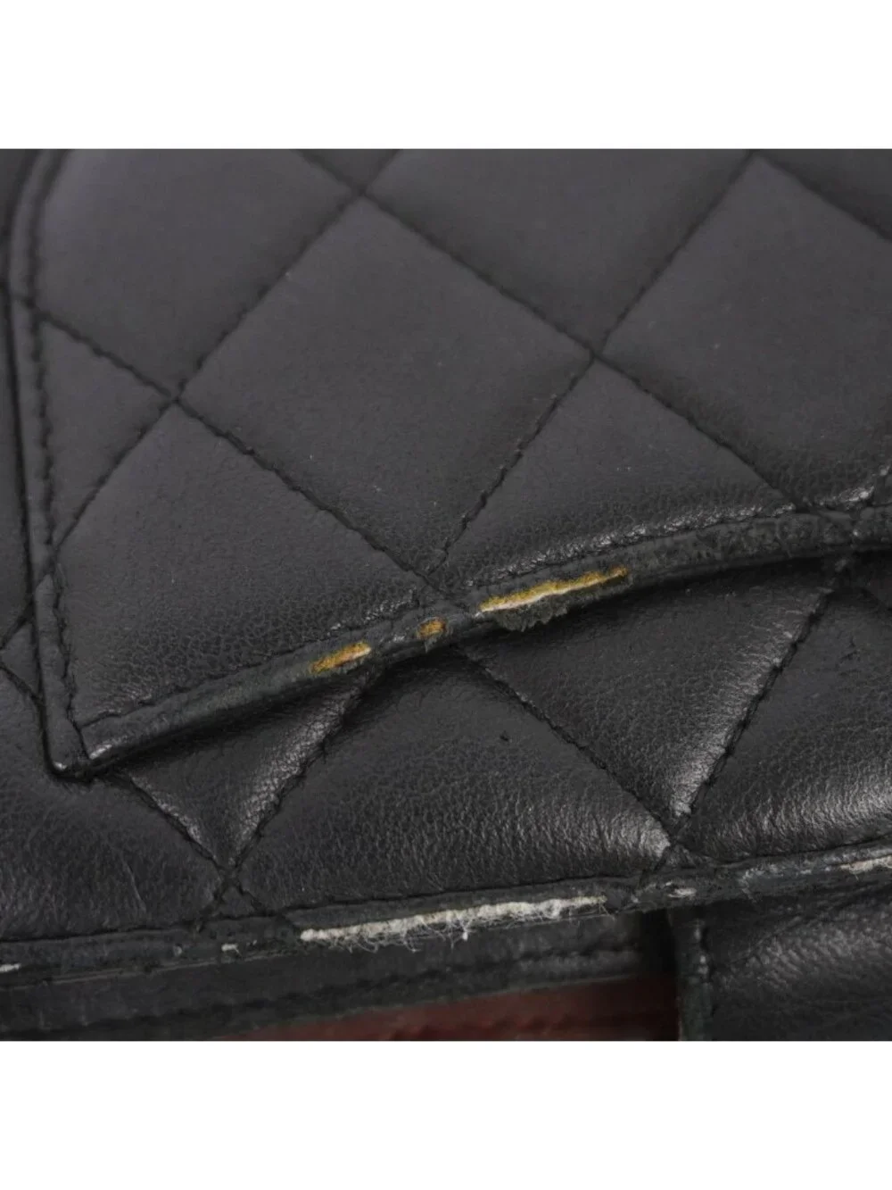 Chanel Wallet Quilted Lambskin Black Silver